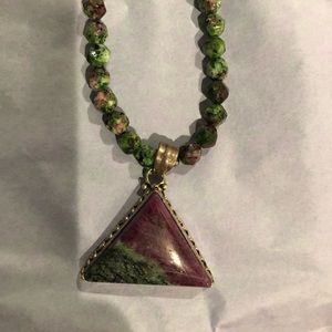 Crafted 925 Silver and Jasper Necklace